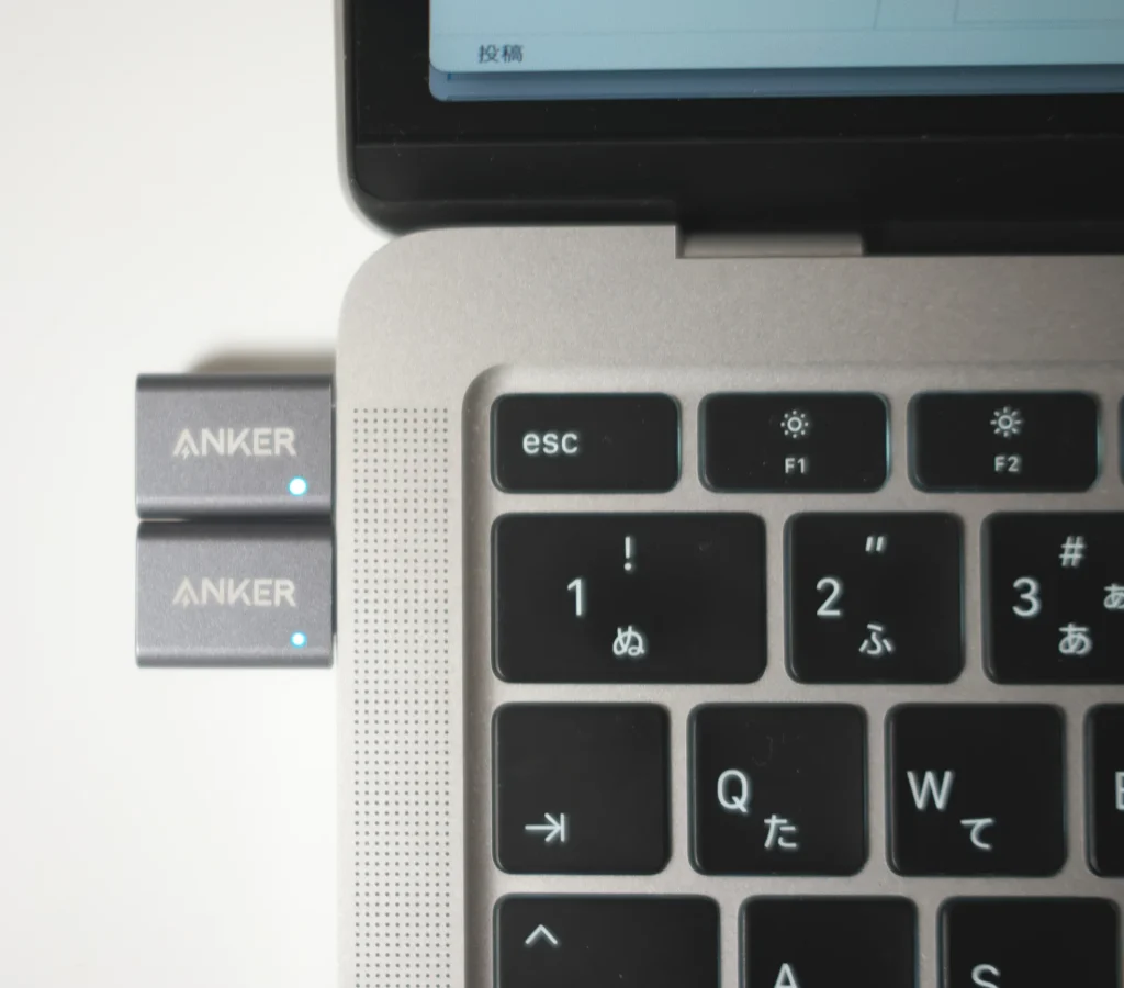 Anker USB-C to USB-A 変換アダプタとMacBook Air 